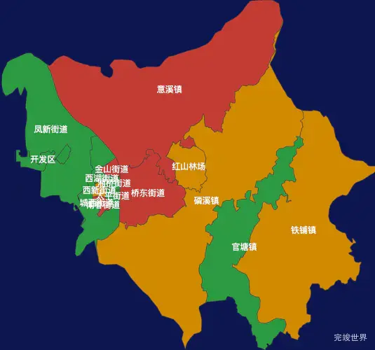 echarts潮州市湘桥区geoJson地图定义颜色